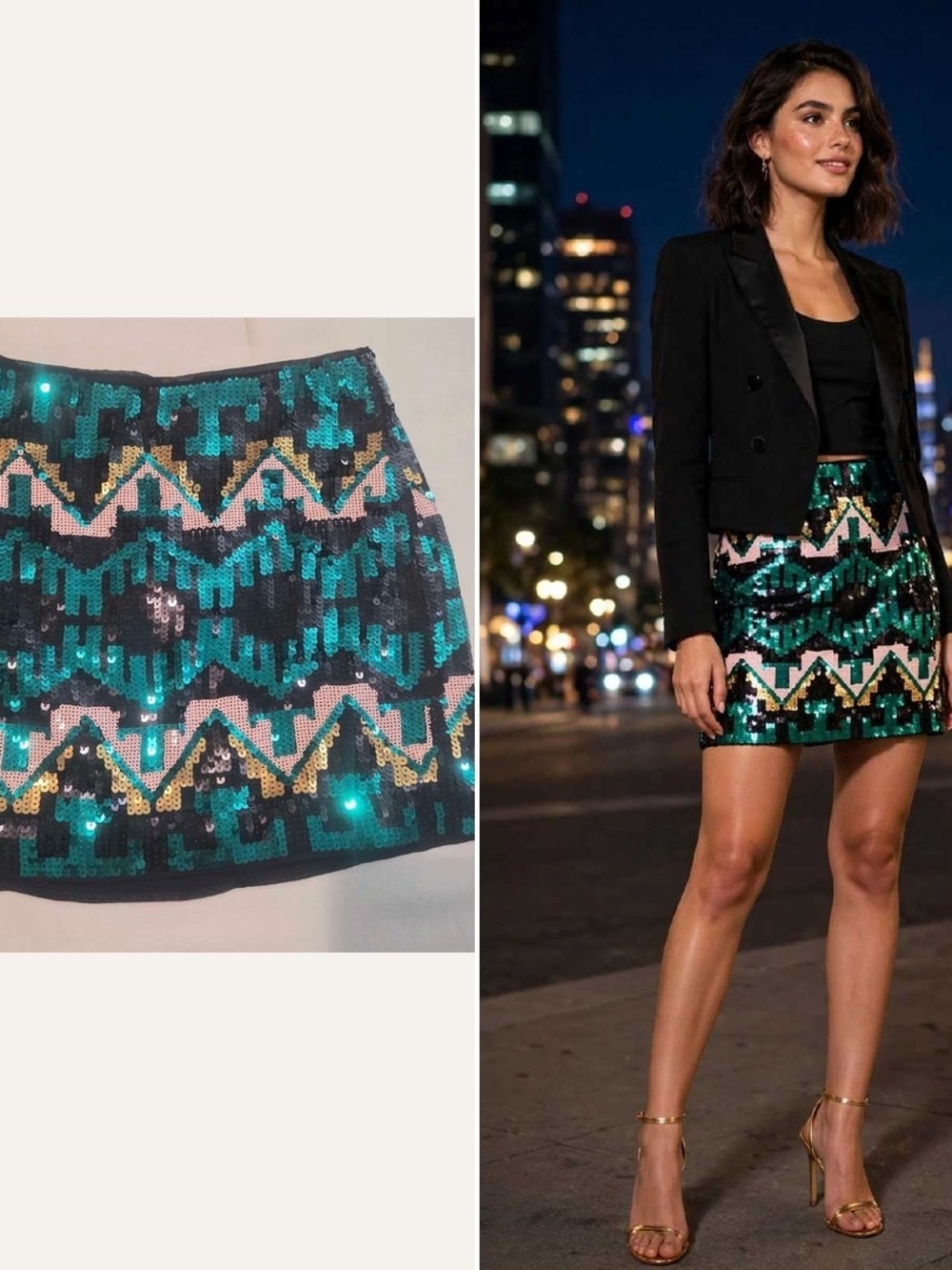 H&M Divided Sequin Mini Skirt - US Size 4